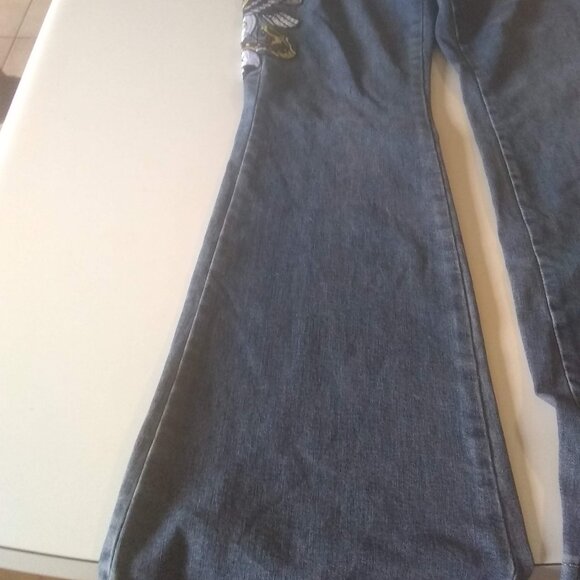 Y2K Ed Hardy Womens Flare Leg New York Jeans Sz 30 new with tags - Picture 3 of 7